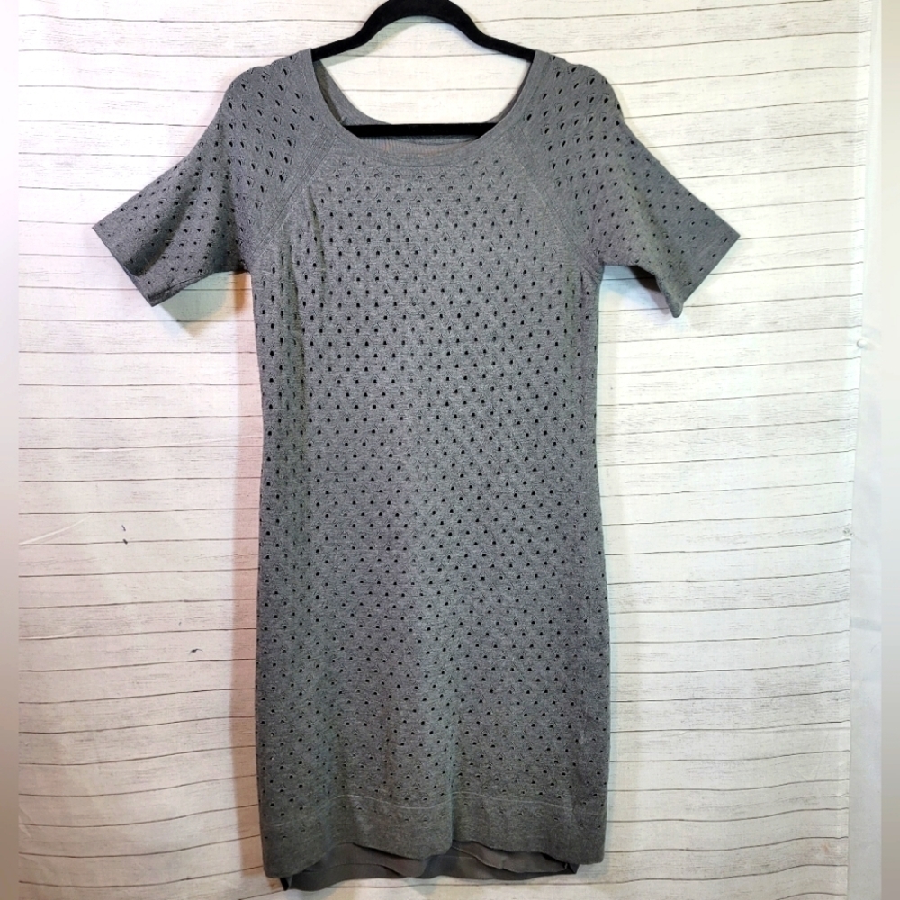 RAG & BONE GIANNA EYELET GRAY DRESS, SZ MEDIUM